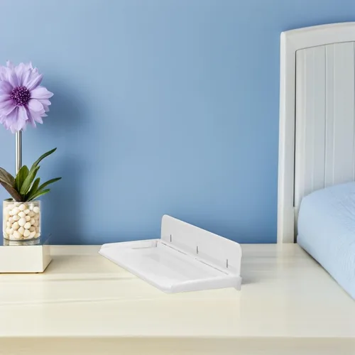 Miniatura 8 de UPKOCH Estante flotante plegable para pared, no se pega en la bandeja organizadora de la mesita de noche, estantes pequeños plegables