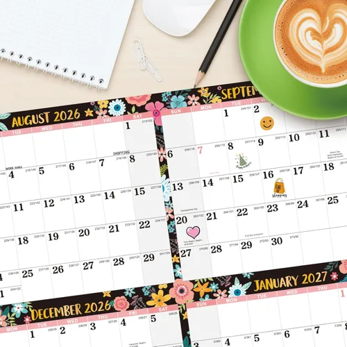 Miniatura 4 de Calendario de borrado en seco 2026-2027, calendario anual de pared 2026-2027 seco, 34.6 x 22.9 pulgadas, julio de 2026 a junio de 2027, calendario
