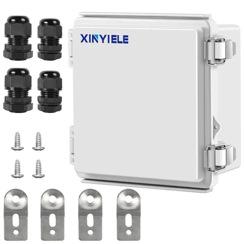 Miniatura 26 de Caja de conexiones de plástico ABS impermeable para proyectos al aire libre, IP67, resistente a la intemperie, a prueba de polvo con cubierta