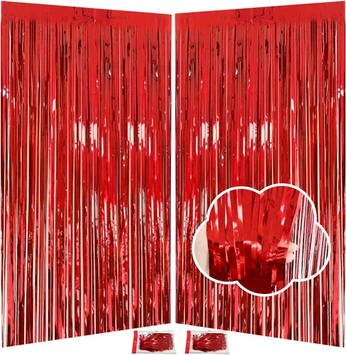 Miniatura 11 de Cortinas de flecos de papel de aluminio de oropel negro de 3.3 x 8.2 pies, telón de fondo de flecos negros para decoración de fiestas