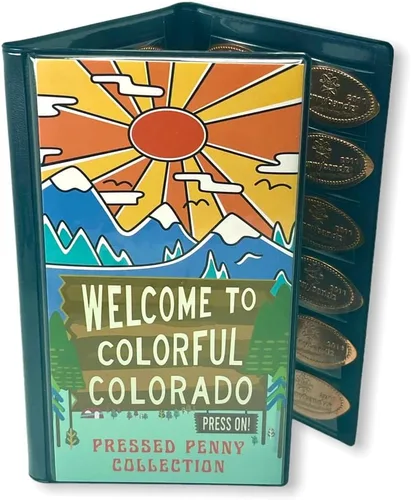 Miniatura 14 de Pennybandz Press Penny Collector - Álbum de tres pliegues – Capacidad para 48 centavos prensados de recuerdo – Cuero vegano – Cada libro pedido