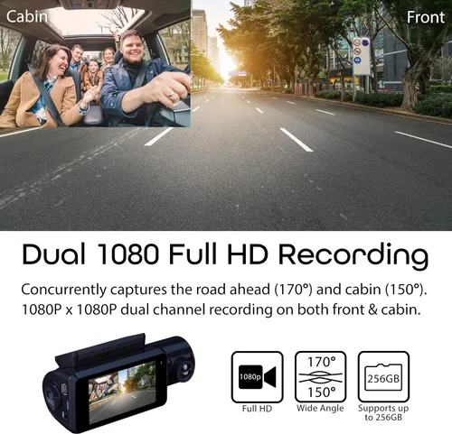 Miniatura 4 de Rexing V3 Cámara doble frontal e interior Full HD 1080p con WiFi y GPS incorporado