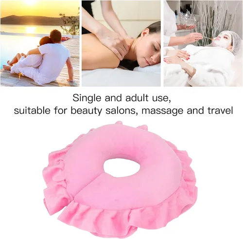 Miniatura 6 de Dioche Cojín de soporte para el cuello en forma de U suave para sala de spa, mesa de masaje, cama, almohada para la cara, cojín de cuello
