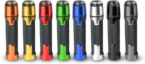 Miniatura 7 de 7/8 '' 0.866 in motocicleta CNC aluminio Powersports manillar Grips con extremos de agarre para YZF R1 R3 R6 R25 R15 R125 600R negro