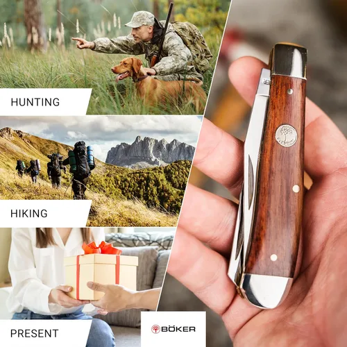 Miniatura 6 de BÖKER Serie Tradicional 2.0 Trapper, Hojas Duales CPM-D2, Junta Deslizante, Fabricado en Solingen, Alemania (Modelos 2024)