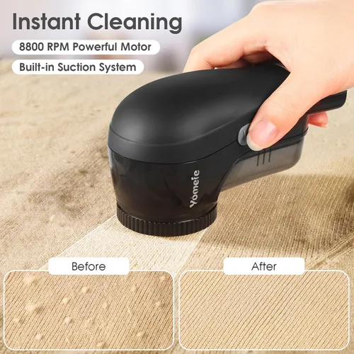Miniatura 4 de Afeitadora de Tela Recargable, Afeitadora de Suéteres con Hojas de 6 Láminas, Removedor de Pelusas Eléctrico para Ropa y Muebles, Removedor de Negro