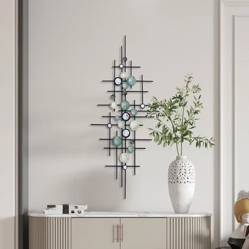 Miniatura 5 de KEQAM Arte de pared de metal moderno grande, decoración de pared de metal para el hogar, esculturas de pared hechas a mano para colgar en la pared