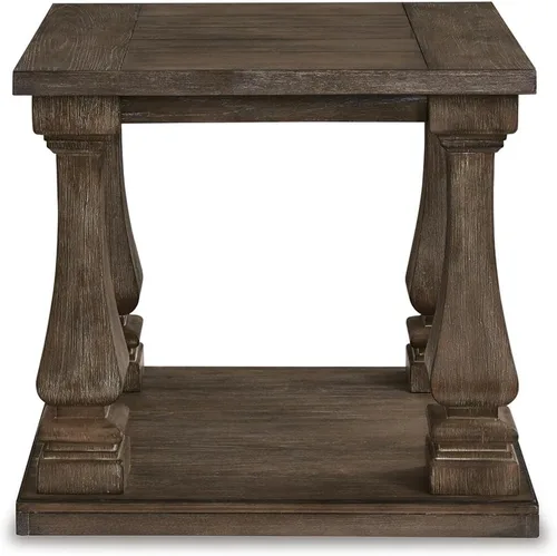 Miniatura 4 de Signature Design by Ashley Johnelle Modern Country - Mesa auxiliar rectangular, color marrón desgastado