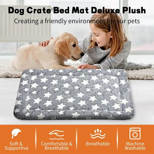 Miniatura 5 de Alfombrilla para Cama de Perro – Almohadilla de Perrera Suave y Cómoda para Jaula – Cama y Almohadilla Duradera para Perros y Gatos – Ideal para Gris