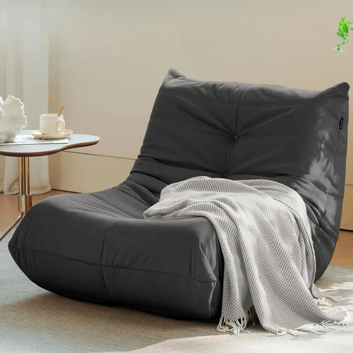 Miniatura 7 de Silla Puf, Silla Puf Loveseat junto a la Chimenea Sofá Puf para Adultos, Sillas Puf de 2 Plazas para Adolescentes con Espuma de Alta Resistencia