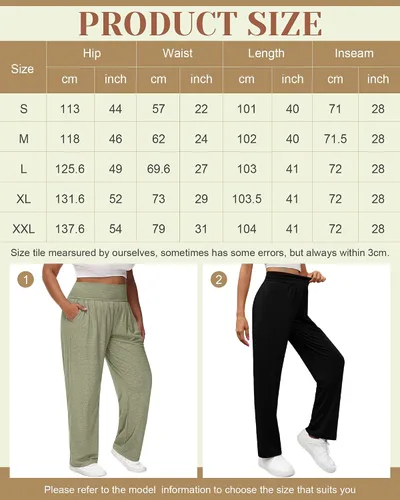 Miniatura 6 de Neer 3 piezas de pantalones de yoga de pierna ancha para mujer, cómodos, holgados, de cintura alta, pantalones deportivos casuales