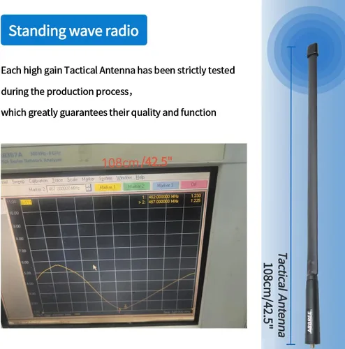 Miniatura 7 de ABBREE Antena de radio GMRS 42.5 pulgadas (462-467MHz) SMA hembra CS antena táctica para Baofeng UV-5R AR-152 UV-82 BF-888S y GM-15 Pro GMRS GM-5RH