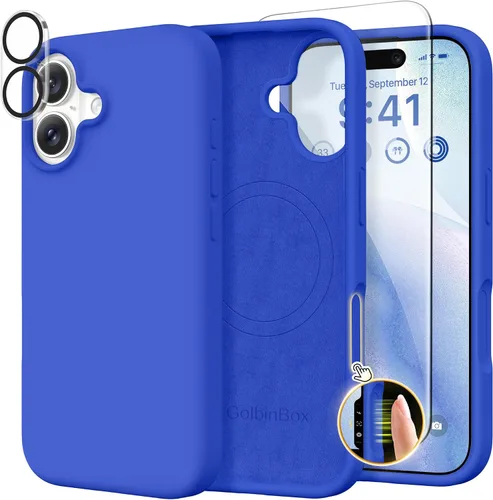 Miniatura 69 de GolbinBox Funda magnética para iPhone 17, compatible con MagSafe, cubierta de silicona integrada para control de cámara, funda de silicona líquida a