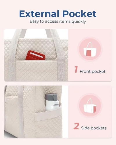 Miniatura 4 de BAGSMART Bolsa grande para mujer, bolsa de hombro de viaje con asa superior con hebilla para esterilla de yoga para gimnasio, trabajo, viajes