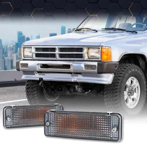 Miniatura 9 de PIT66 Luz de señal de giro compatible con Toyota Pickup 1984 1985 1986 1987 1988 Lente ahumada del lado izquierdo del conductor y del lado derecho
