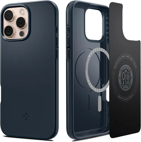 Miniatura 20 de Spigen Thin Fit MagFit Funda diseñada para iPhone 16 [Carcasa rígida] [Protección de grado militar] Compatible con MagSafe - Negro