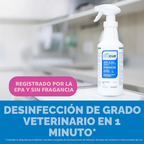 Miniatura 2 de REScue Limpiador Desinfectante y Desodorizador Listo para Usar de Un Solo Paso, para Uso Veterinario, Refugios de Animales, Casas de Acogida