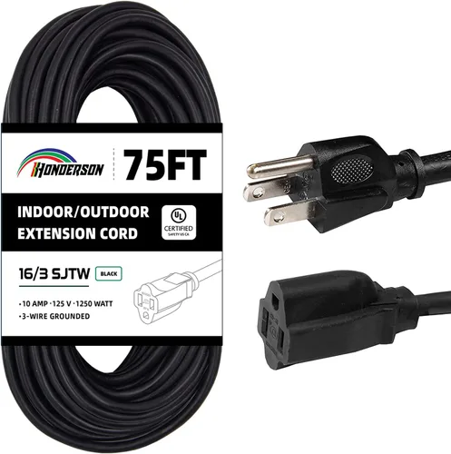 Miniatura 8 de Cable de extensión para exteriores de 10 pies, 16/3 SJTW, cable de extensión verde duradero para luces de Navidad con enchufe de tierra de 3 puntas