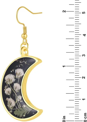 Miniatura 101 de Forget-Me-Not and Queen Anne's Lace Pressed Wildflower Earrings Pressed Flower Earrings Handmade Drop and Dangle Earrings Gift for Woman