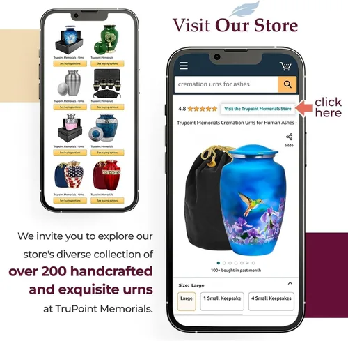 Miniatura 6 de Trupoint Memorials Urnas de Cremación para Cenizas Humanas de Adultos Mujeres, Urna Funeraria Decorativa para Hombres y Mujeres – Grande, Colibrí
