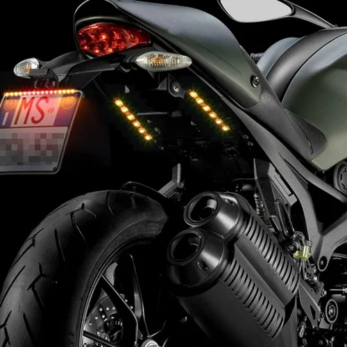 Miniatura 6 de x xotic tech Tiras ligeras del freno LED de la licencia de la cola de la señal de giro para la motocicleta de ATV, ámbar 6-SMD