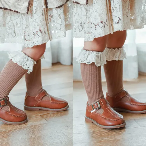 Miniatura 5 de Calcetines largos con volantes para bebés y niñas de 6 a 12 meses