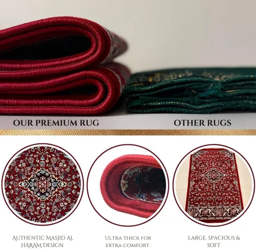 Miniatura 3 de Premium Islamic Muslim Prayer Rug – Made in Madinah – 0.3 in Thick Soft Islamic Sajadah – Portable Prayer Mat for Men & Women – Eid, Ramadan, Hajj &