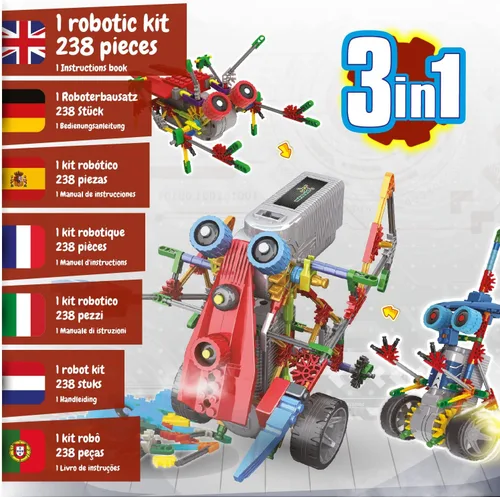 Miniatura 2 de Science4you Robotics Alfabot - Kit de construcción de robots para niños, 238 piezas, construye tus propios robots y hazlos mover, 3 robots