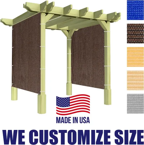 Miniatura 2 de Panel de privacidad marrón de 5 x 7 pies, pantalla de tela de refugio con 95% de bloqueo UV para pérgola, cenador, ventana, patio, resistente