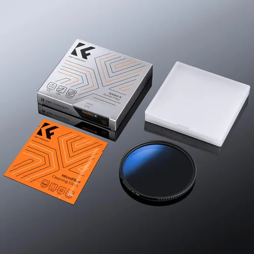 Miniatura 8 de K&F Concept 37mm Filtro polarizador circular ultradelgado de 18 capas, vidrio óptico circular polarizante para lentes de cámara con paño de limpieza