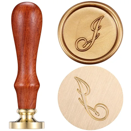 Yoption - Sello de cera con diseño de letra del alfabeto y cabeza de latón retro, sello clásico