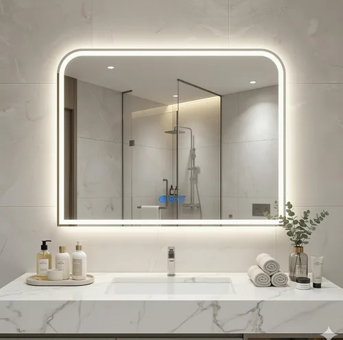 Miniatura 27 de Antok Espejo LED de baño, espejo LED con luces para baño, espejos de tocador iluminados para pared, antivaho, regulable, vidrio templado, función