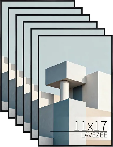 Lavezee Marco para póster de 11 x 17 pulgadas, paquete de 6 marcos ligeros de 11 x 17 pulgadas para montaje en pared, para exhibir fotos de 11 x 17