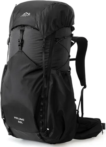 IX INOXTO 55L Mochila con armazón interno resistente al agua para senderismo y camping con vejiga de agua de 3L y cubierta contra la lluvia, mochila