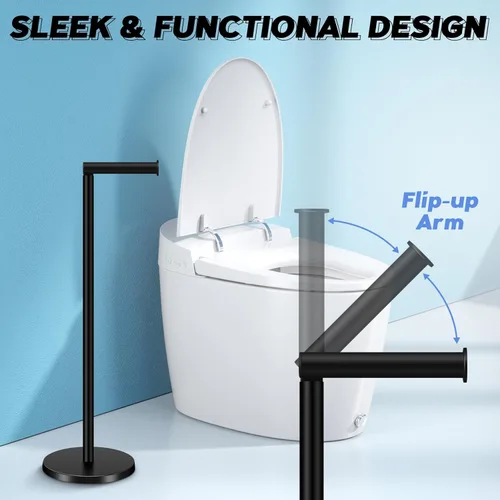 Miniatura 3 de TACGEA Soporte de Papel Higiénico, Soporte de Rollo de Papel Higiénico de Acero Inoxidable Independiente para Baño, Almacenamiento para 4 Rollos