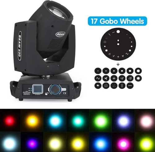 Miniatura 4 de Luz principal móvil de 230W, foco de luces de escenario 230W 7R Zoom Cabeza móvil haz Sharpy Light 8 Prism Strobe DMX 16Ch para fiesta etapa