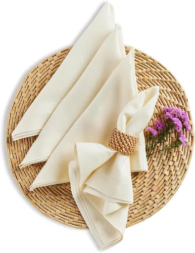 Miniatura 129 de Solino Home Juego de 4 manteles individuales blancos de 100 % lino puro de 14 x 14 pulgadas para invierno, San Valentín, primavera, Pascua, Fete