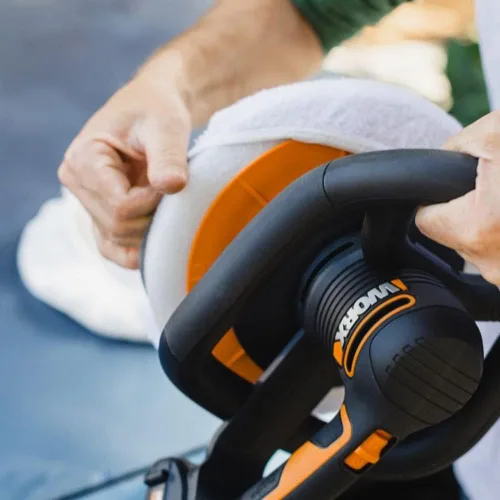 Miniatura 8 de WORX Pulidora orbital inalámbrica WX856 de 20 V, placa de 10.000 in, motor potente, diseño compacto y ergonómico, con 2 capó de alta calidad, viene