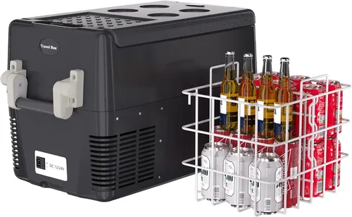 TROPOW Refrigerador de 12 voltios, enfriador eléctrico portátil de 32QT (30L), congelador portátil de 12V/24V DC 110-240V AC, refrigerador de 12V