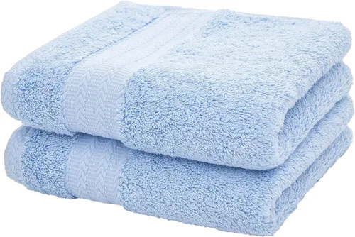 Toallas de mano de algodón ultra gruesas, suaves y absorbentes para baño (azul, paquete de 2, 14 x 29 pulgadas), toallas multiusos para baño,