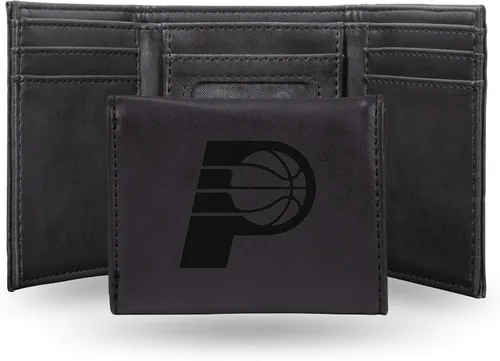 Miniatura 29 de NBA Rico Industries - Billetera triple grabada con láser y tres pliegues, accesorio para hombre Negro