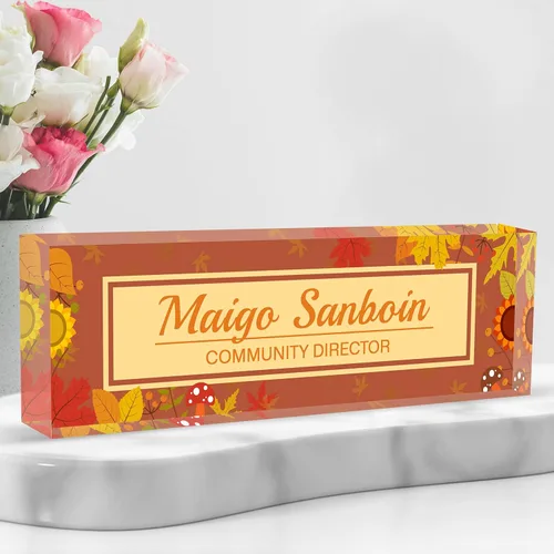 Miniatura 26 de Placa de nombre personalizada para escritorio, placa de nombre de escritorio de acrílico personalizada, regalos de agradecimiento a los empleados