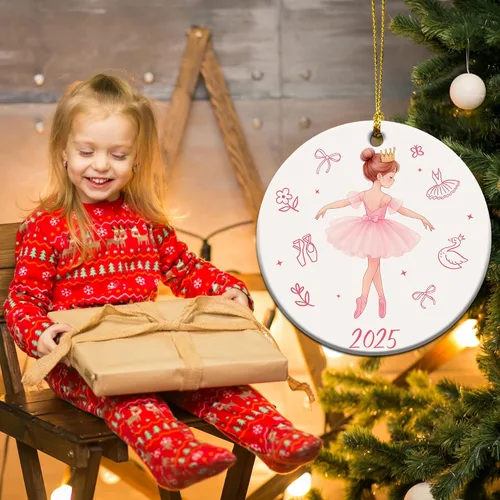Miniatura 5 de Adorno de bailarina 2025 – Regalos de ballet para niñas pequeñas, niños, adolescentes y bailarines – Adornos de ballet para árbol de Navidad
