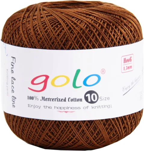 Miniatura 86 de Golo - Bolas de hilo para crochet de algodón tamaño 10, color algodón para crochet D-Fresa D078-fresa
