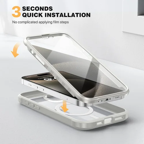 Miniatura 396 de Diaclara Funda diseñada para iPhone 16, mejorada [protección completa de la cámara], carcasa resistente de cuerpo completo con protector de pantalla