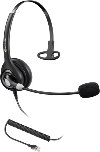 Arama Auriculares de teléfono para teléfonos Yealink RJ600Y1 RJ9 Auriculares con cable para oficina con micrófono cancelación de ruido compatibles