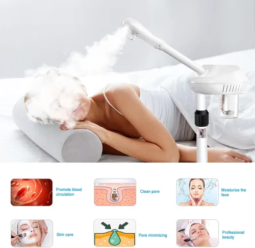 Miniatura 7 de Vaporizador Facial Profesional para Atomización, Humidificador, Atomizador, Altura y Ángulo Ajustables, Vaporizador Facial para Limpiar la Piel