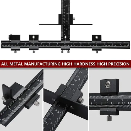 Miniatura 6 de Herramienta de plantilla de hardware de gabinete de aleación de aluminio, herramienta de plantilla de guía de taladro ajustable para la instalación