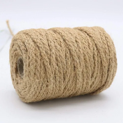 Miniatura 2 de Tenn Well Cordel de yute de 0.197 in, cuerda natural trenzada de 100 pies, cordel grueso para manualidades, envoltura de regalos, jardinería
