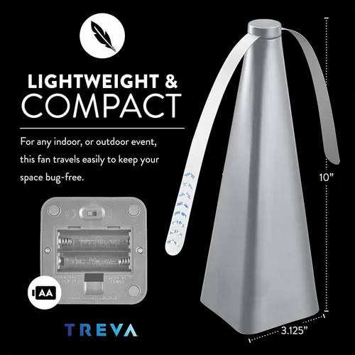 Miniatura 5 de Treva Ventilador de insectos, disuasorio de moscas con cuchillas holográficas para limpiar insectos, mosquitos y moscas, ventilador de mosca Plateado